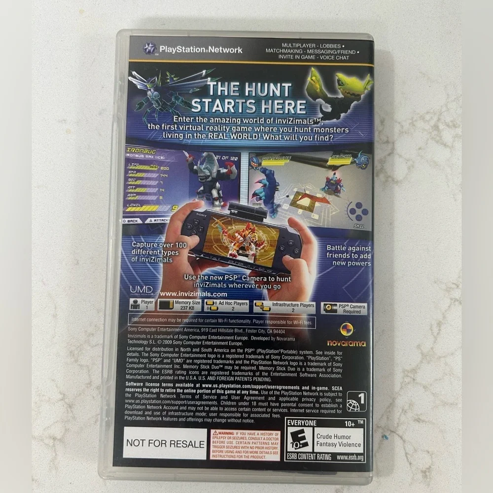 PSP Invizimals Virtual Creature Hunter Video Game